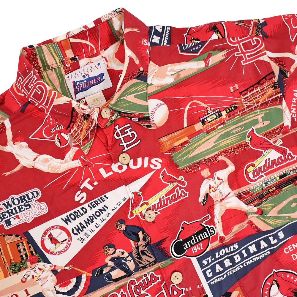 REYN SPOONER Men's XL MLB St Louis Cardinals Baseball Hawaiian Button Down Shirt